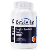 在飛比找森森購物網優惠-【美國BestVite】必賜力天然南瓜籽油膠囊2瓶組 (12