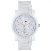 在飛比找momo購物網優惠-【GOTO】亮彩活力三眼陶瓷手錶-白x玫(GC1360B-2