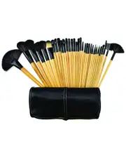 Amor Paris Women's 32pc Premium Kabuki Foundation and Blending Concealers/Eye Shadows Makeup Brush Set with Case