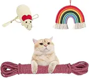 CRASPIR 6mm 164Ft/50M Jute Rope Strong Cat Scratching Post Cord Heavy Duty Thick Natural Macrame Twine String Purple Red for Arts Crafts DIY Garden Plants Artworks Hanging Bundling Repairing Gift Pack