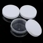 3x Loose Powder Container Mineral Powder Puff Case Foundation Makeup Box White S