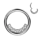 Piercing Ring Steel Line Rhinestones ( Daith, Septum)