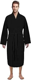 [Turkish Linen] Waffle Knit Lightweight Kimono Spa & Bath Robes for Men - Quick Dry - Soft