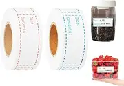 2 Rolls 300 Pcs Removable Freezer Labels Food Date Labels for Containers Jars, Kitchen Restaurant Storage Stickers,Adhesive Paper Labels, Durable & Waterproof Organization Supplies