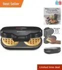 Compact Double Mini Waffle Maker - Create 2 Personalized Keto Chaffles Quickly