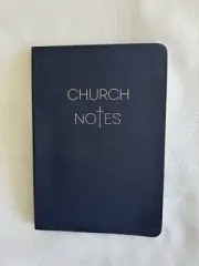 Church Notes Journal Notebook NEW Soft Cover Blue Silver Lettering 8 1/2 x 6 in