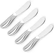 VANRA Spreader Knife Set 4-Piece Butter Knife Stainless Steel Cheese Knife Set Small Bread Cream Knives 5.3-inch