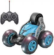 Mini Stunt Car Toy 360-Degree Spins Remote Control and Flips Full-Function RC Car with Colorful Lights - Four-Way Control