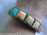 NEW JILZARA Handmade Clay Bead SUMMER COTTAGE Multi Color Square Wrap Bracelet