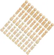 Operitacx 50pcs Wooden DIY Dolls Set Family Craft Decor Hand-Painted Dolls for Boys and Girls Educational Toy Creative DIY Wood Craft Kits