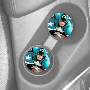 CAPTAIN AMERICA SANDSTONE DRINK HOLDER CAR COASTER SET OF 2
