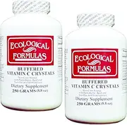 Buffered Vitamin C Crystals for Sensitive Stomachs, Effervescent and Fizzy, Non-Corn Source With Pantothenic Acid and Ascorbic acid from Tapioca Crystal Powder (8.8 oz x 2 Bottles)
