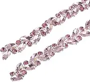 uxcell 1 Yard Crystal Rhinestone Chain Trim, Diamond Rhinestone Chain Applique for Crafts DIY Sewing Clothing Wedding Party Decoration, Pink