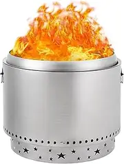 Smokeless Fire Pit, 20.5" with Handle, Portable Fire Pit for Camping with Removable Ash Pan, Outdoor Bonfire Pit for Camping, Garden, Patio
