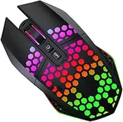 LIFKICH 1Pc RGB Wireless Gaming Mouse Adjustable Dpi Computer Mouse with Ergonomic Design for Comfort Low Noise Rechargeable for Laptop Use