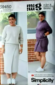 SIMPLICITY PATTERN 9450 SKIRT TOPS MISSES SIZES 16 18 20 22 24 UNCUT