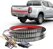 KaiDengZhe Tailgate Light Bar 60 Inch Triple Row LED Truck Tail Light Strip with 5 Function Red Brake White Reverse Amber Turn Signal Double Flash Light Taillight Strip for Pickup SUV RV Trailer Car