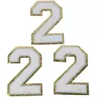 Numbers 2 Patches for Clothes Chenille Numbers Patch Iron on Patches Clothing