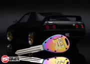 Skyline GTR R32, R33 Billet Titanium Key Blank - Neo Chrome Finish.