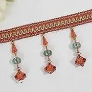Fringe Trim，Curtain Tassels， 12 Meters Hanging Beads Tassel Fringe Braid Trim for Cover Edge Decorative Curtain Sewing Trim Beaded Ribbon Fringe(Red Brown)
