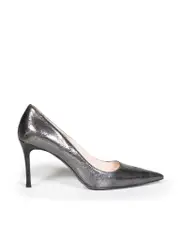 Black Patent Cracked Effect Pumps