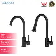 Decaura Black Brass Kitchen Mixer Tap Bathroom Tap Laundry Mixer Pull out Spout