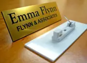 Custom Engraved 1x3 Gold Name Tag Badge & Pin ID Employee Identification Plate