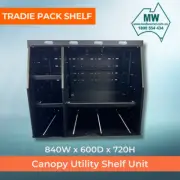 MWtoolbox Canopy Utility tradesman Shelf Unit Pack Alloy Black