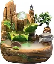 Tabletop Water Fountain Rockery Flowing Water Tabletop Circulating Water Landscape Fountain Living Room Office Decoration Tabletop Fountain Decoration Indoor Fountain (Size : Small)