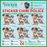 在飛比找蝦皮購物優惠-🔥 貼紙 CHIBI POLICE 印刷拼圖和嬰兒需求名稱,