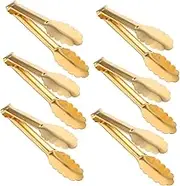 FIXOSHEE 6-Piece Salad Tongs Set Stainless Steel Cooking Utensils for Kitchen for Serving Cooking