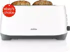 Rise up 4 Slice Toaster | Extra Long Slots, 7 Browning Settings, White TAP0003WH