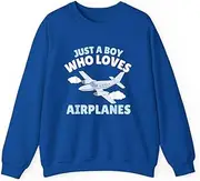 [X.Style] Just A Boy Who Loves Airplanes Baby Boys Toddler ds001 Sweater Royal XL