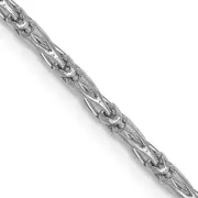 18 Inch 14K White Gold 1.6mm D/C Long Link Franco Chain