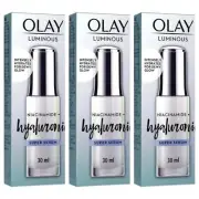 2 x Olay Luminous Hyaluronic + Niacinamide Gel Serum 30mL + Free Face Mask