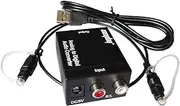 Easyday Analog to Digital Converter L/R RCA Analog to SPDIF Coaxial Optical Toslink Digital Audio Converter Adapter with Fiber Cable