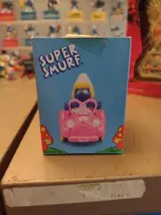 Vintage Super Smurf Smurfette Pink Car