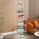 High Transparency Stackable Shoe Cabinet Side-opening Display Shoe Rack Home