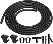X AUTOHAUX Front Windshield Washer Nozzles Kit for Jeep Grand Cherokee WK2 2.2 Meters Windshield Washer Hose with 4pcs Connectors Replaces 68260443AA