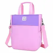 British Style Students Double Shoulders School Backpack Bag Single Shoulder Crossbody Bag (Pink)