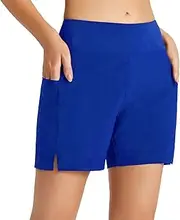 [Generic] Swim Skirt 18 Bathing Shorts Swimsuit Pocket Shorts High Suit Swim Waisted Drawstring Boy Swimwears Tankinis Set Sports Bathing Suits for Women