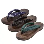 Stylish Mens Geta Clogs Thong Sandals Wooden Flip Flops for Fashionable Men