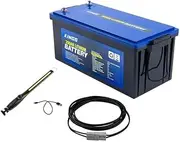 12V 200Ah Deep Cycle Lithium LiFePO4 Battery + 6m Solar Extension Lead + Rechargeable LED Work Light
