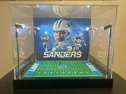 Barry Sanders Full Size Helmet Display With LED Lights - Lions