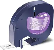 NineLeaf 1 Pack Compatible for DYMO 16952 LetraTag Refills Black on Clear 1/2" (12mm) x 13ft (4m) LT Pastic Label Tape Work in LetraTag LT100H LT-100T Plus LT110T QX50 XR XM 2000 Label Maker