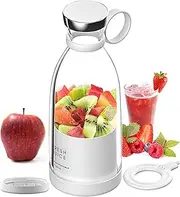 Portable Blender for Shakes and Smoothies,Fresh Juice Blender Bottle, Portable Blender Rechargeable, Innovative Personal Blender for Busy Lifestyles and Travel Enthusiasts, White,350ml