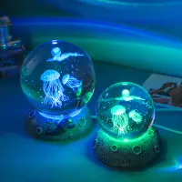 在飛比找松果購物優惠-3D激光內雕水晶球超現實星辰大海夜燈送學生禮物擺件 (4折)