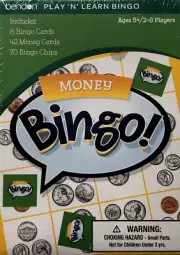 Money Bingo Kids Game Play & Learn Bendon Teaching Learning 2-8 Players 5+ NEW