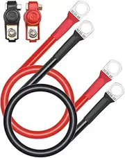 5 AWG Gauge Battery Cables Sturdy Terminal Connection Copper Battery Wires 16mm2 for Solar Rvs Trucks Automotive, 50cm M8