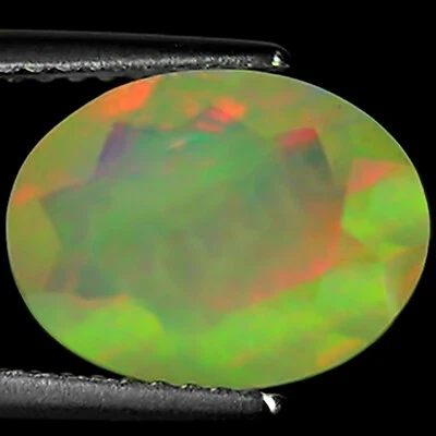 2.35 Ct Natural Ethiopian Faceted Opal Gemstone Multi Color Oval Faceted Cut